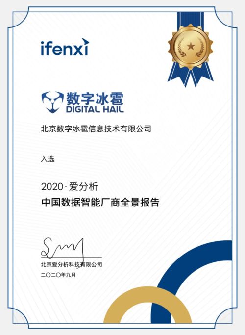 数字冰雹荣登2020爱分析数据智能厂商全景报告